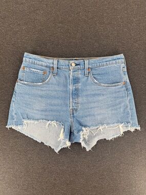 Levi's 501 Distressed Button-Fly High Rise Denim Shorts Size 31